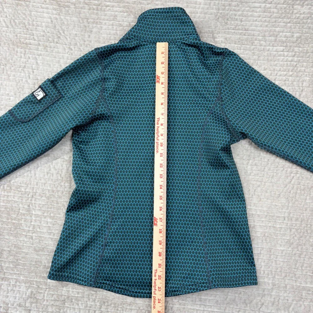 Kerrits‎ Womens Small Teal Honeycomb Fleece Quarter Zip Equestrian Riding Top